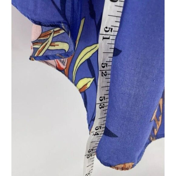 Lilka Anthro Blue Floral Fit & Flare Maxi Hi-Low Sleeveless Boho Dress Sz M - Picture 10 of 10